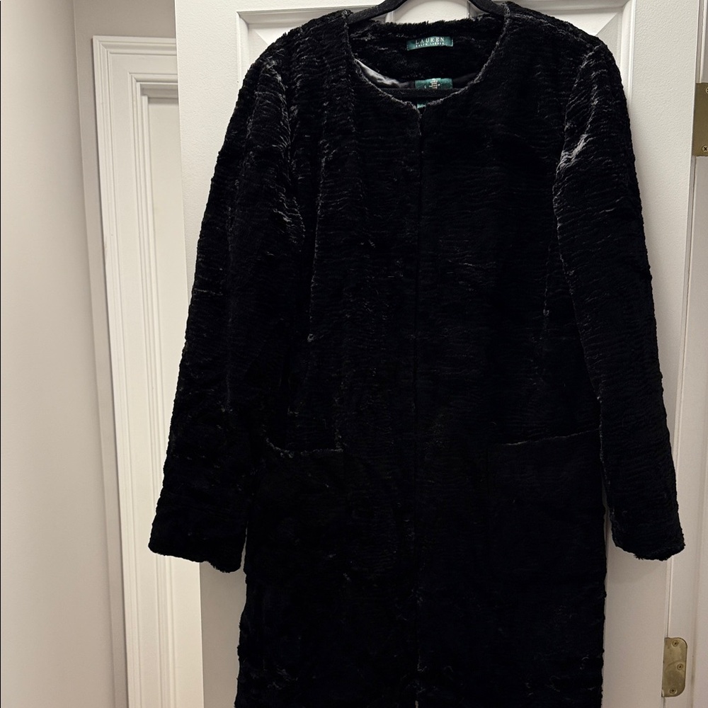 Ralph Lauren Black Faux Fur Jacket
